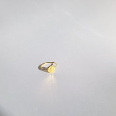 Full Moon 18k Gold Hammered Dainty Ring