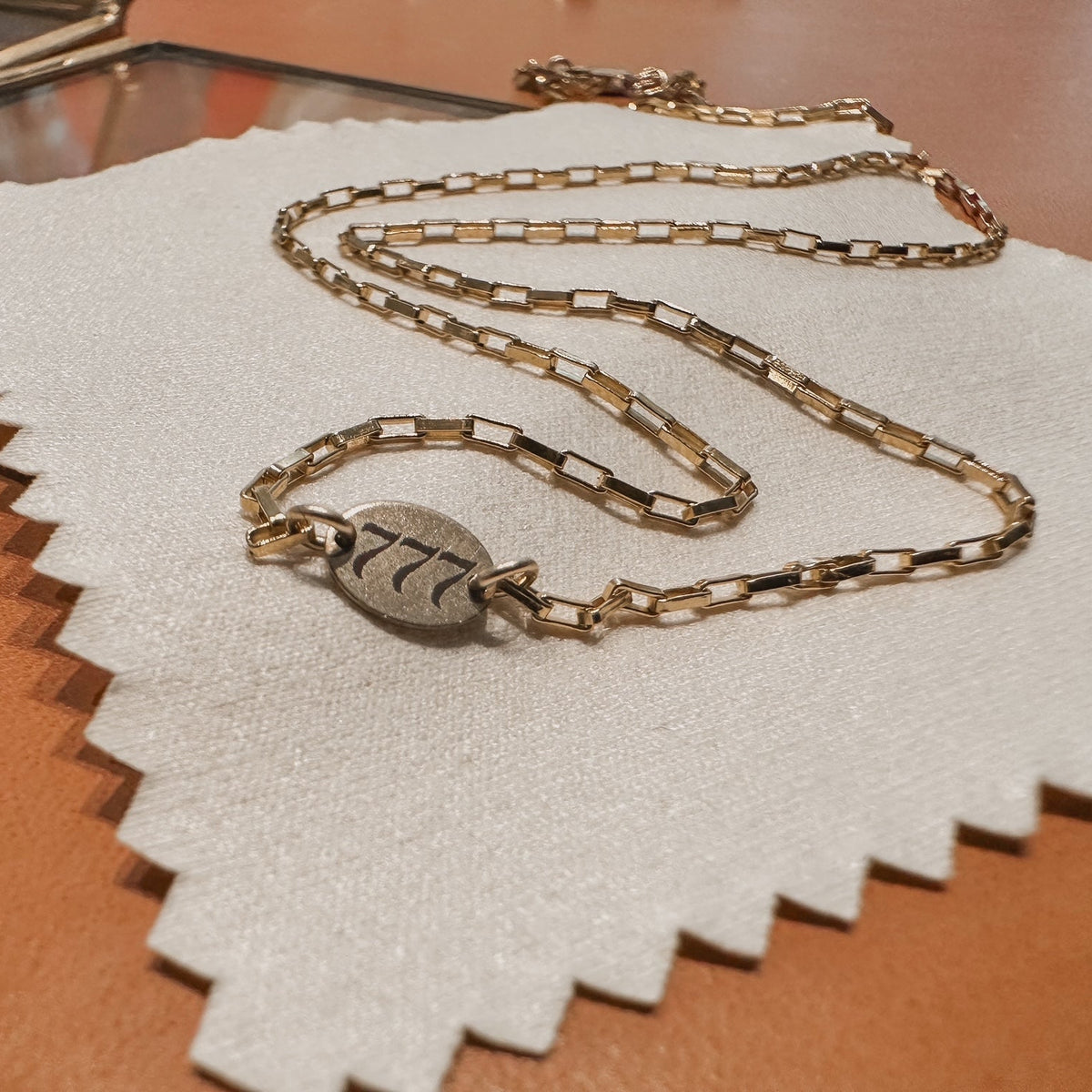 777 Angel Number gold filled necklace