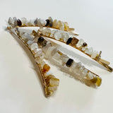 Carrie Gray Agate Semi Precious Barrettes | Hair Pins