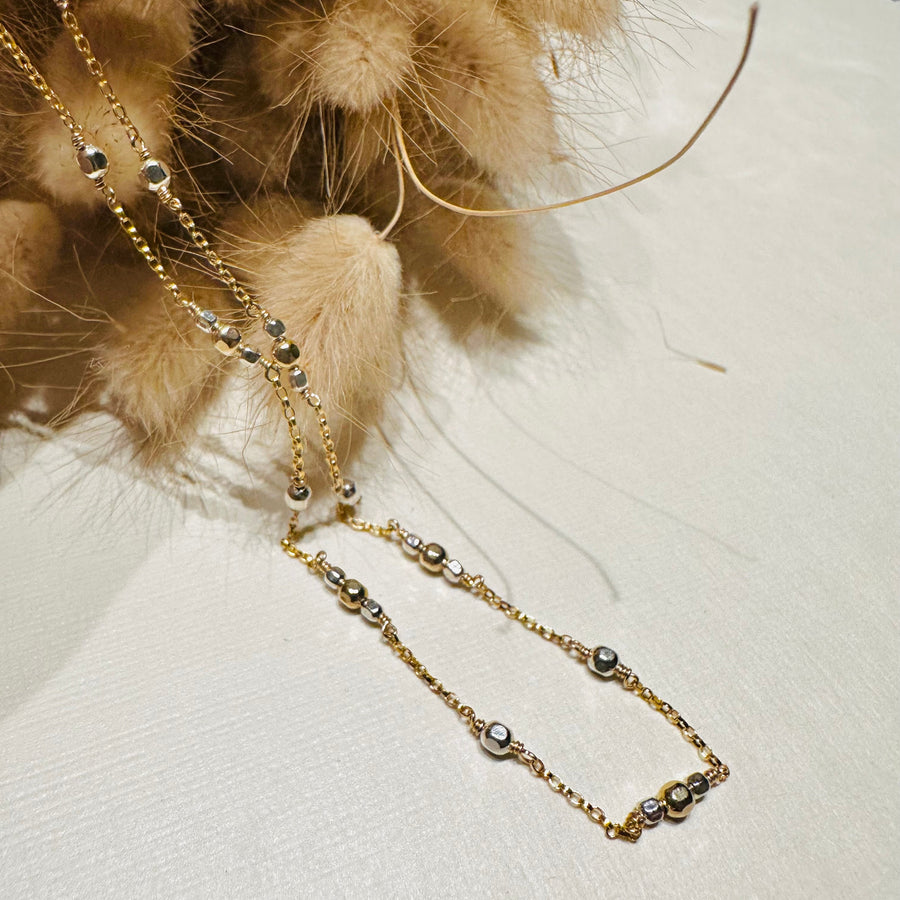 Dual Tone Multi Beaded Necklace