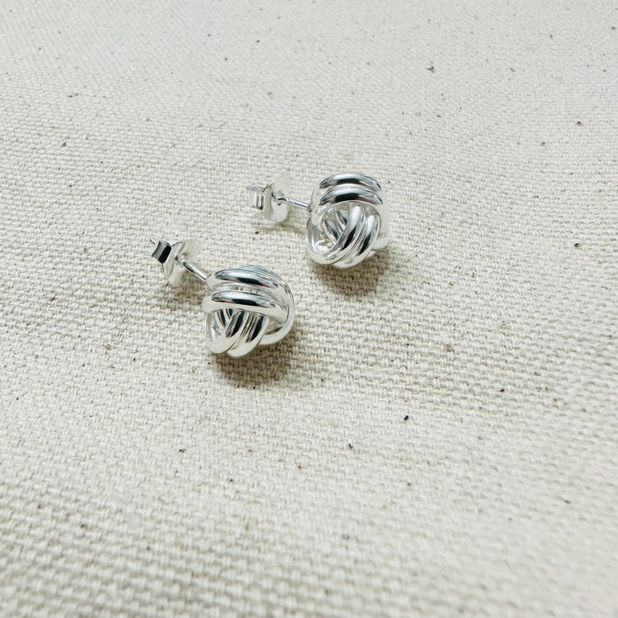Marina Knot Sterling Silver Stud Earrings The Silver Root Jewelry