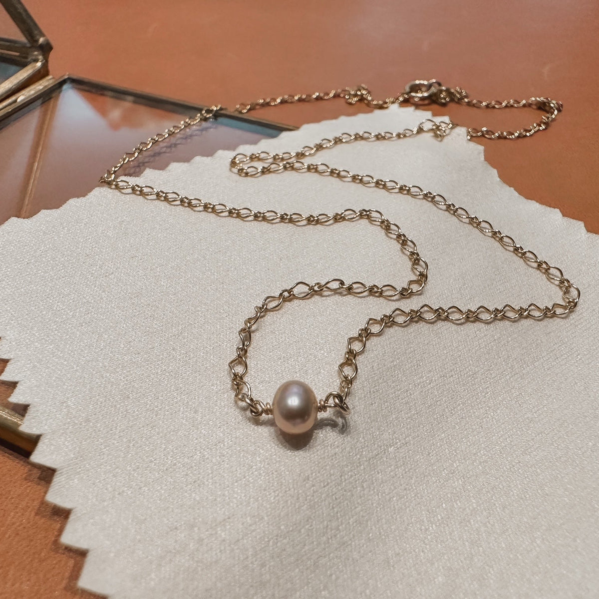 Freshwater Purple Pink Pearl Gold Filled Necklace
