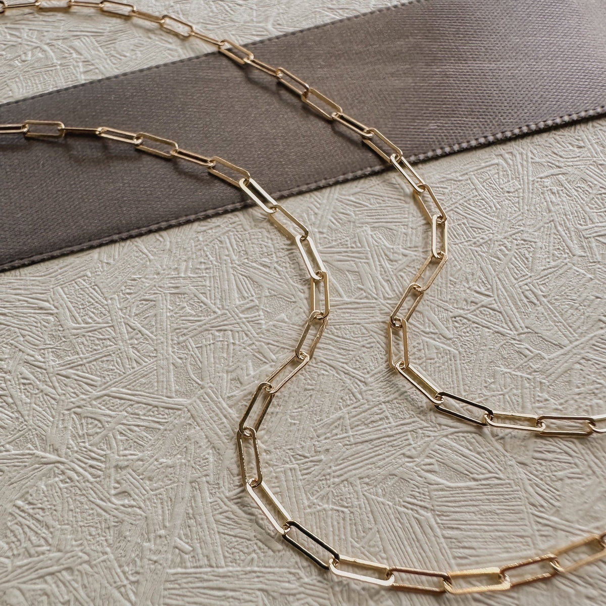 Gold-Filled Paperclip Chain Stacking Necklace