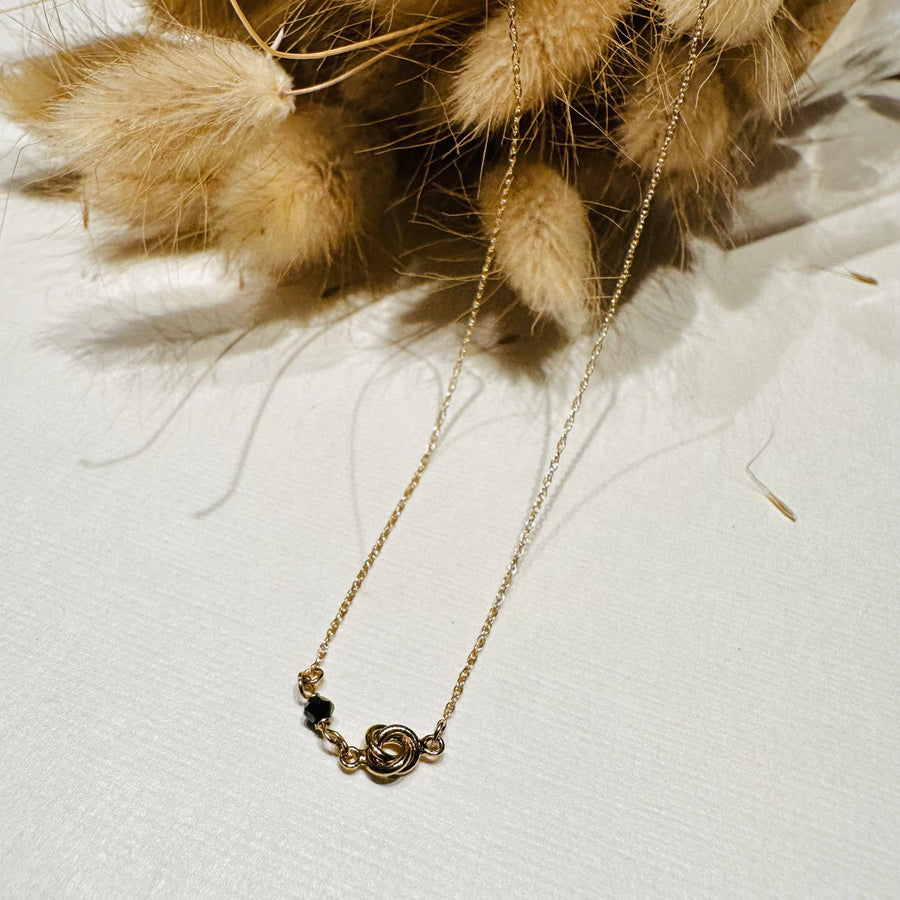 Gold_Filled_Chain_with_Small_Love_Knot_and_Black_Diamond