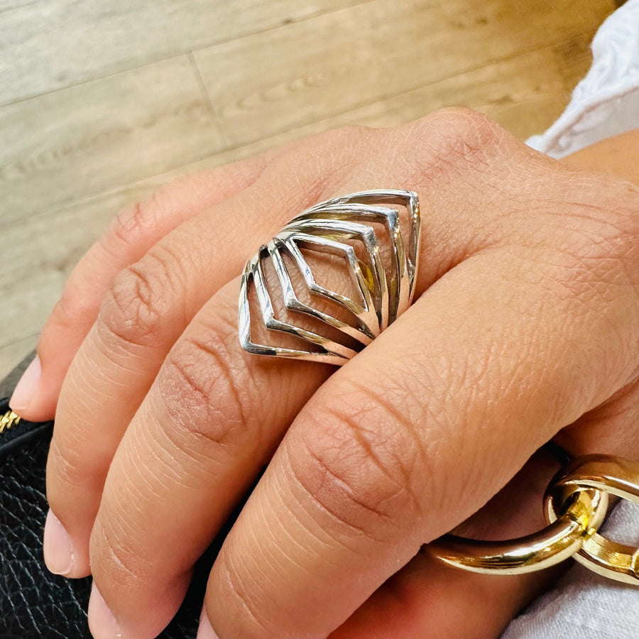 Mikaela Sterling Silver Bold Statement Ring The Silver Root