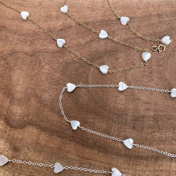 Gold filled necklaces with heart-shaped pendants