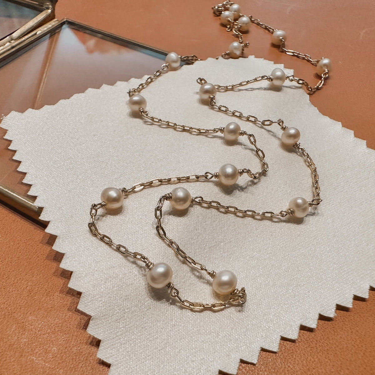 Ombre Pink Freshwater Pearl Gold Filled Necklace