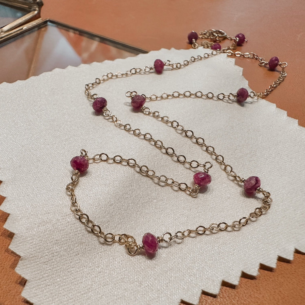 Rough Ruby Gold Filled Necklace