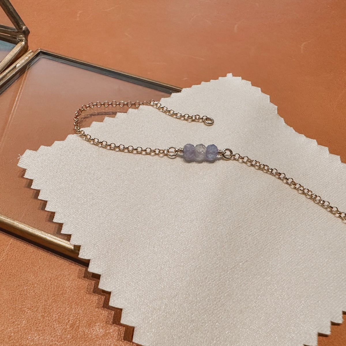 Tanzanite 3-Stone Gold Filled Bracelet