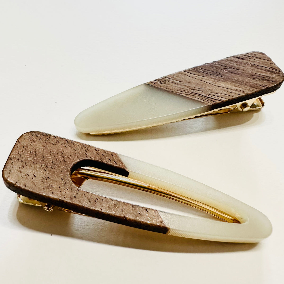 Toni Color Block Wood Hair Clip