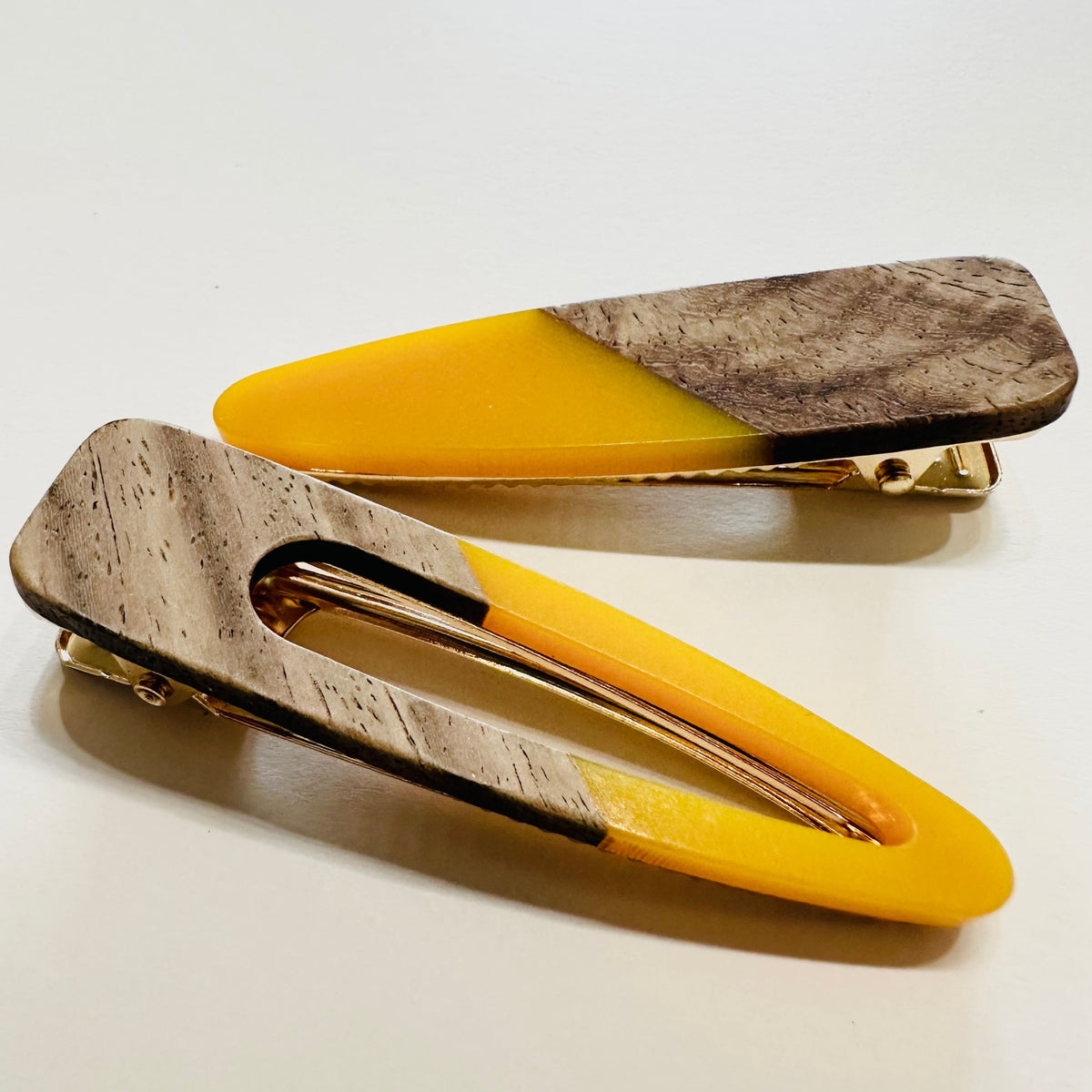 Toni Color Block Wood Hair Clip