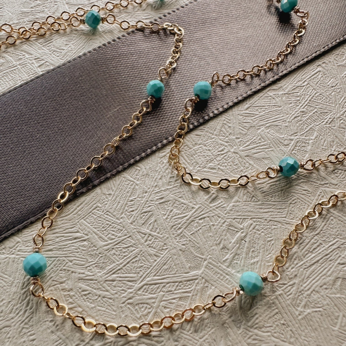 Turquoise Necklace on gold filled chain