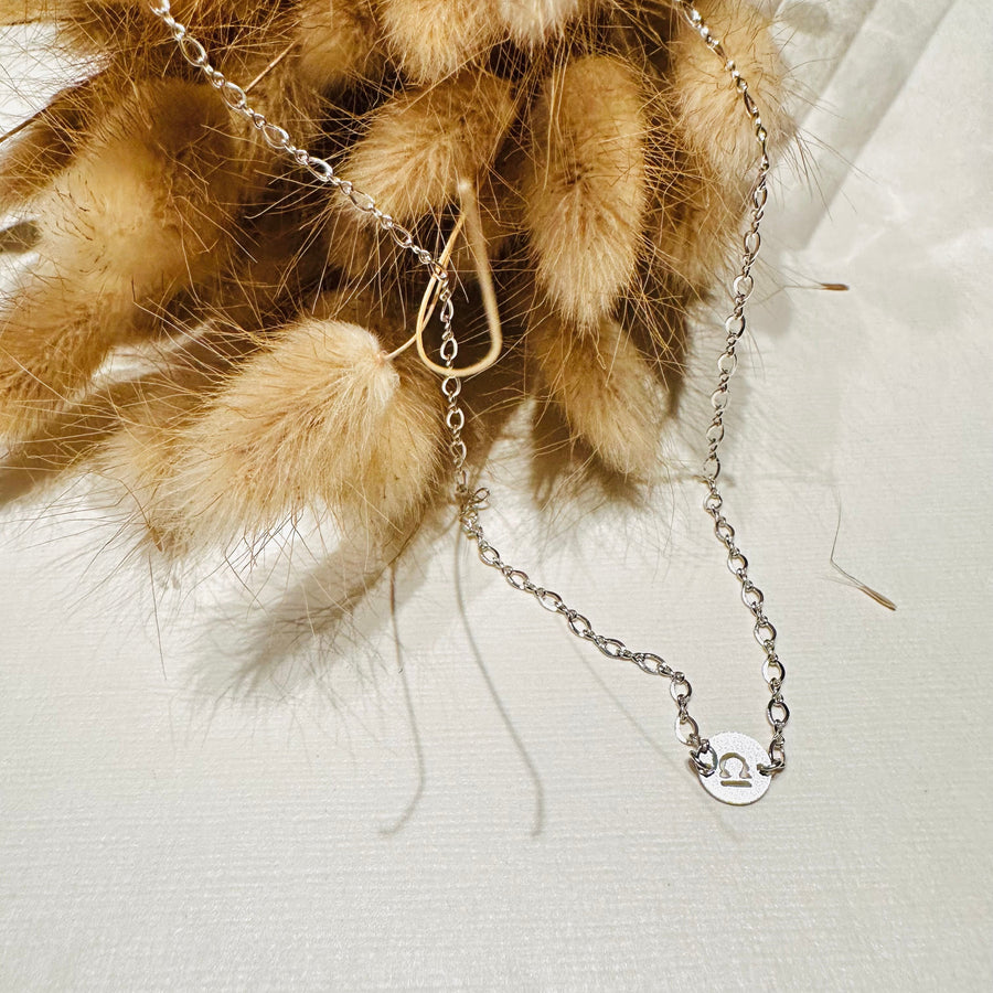 Zodiac Sign Libra Sterling Silver Necklace