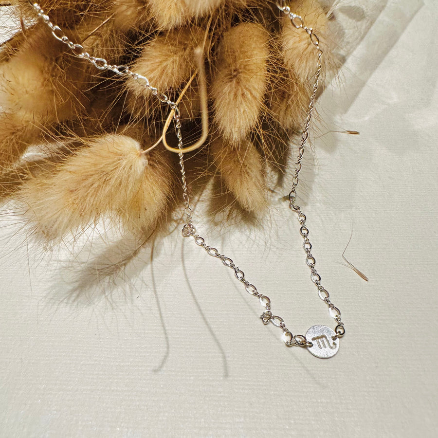 Zodiac Sign Scorpio Sterling Silver Necklace