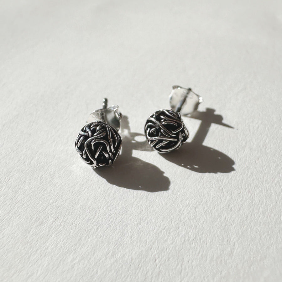 Zoe Oxidized Knot Stud Earrings