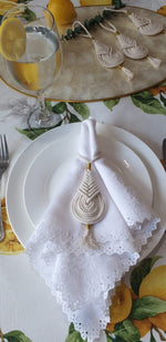 'Capri' Napkin Ring | Handmade Macrame Knot The Silver Root
