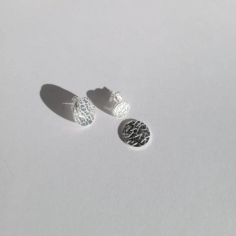 Caro 925 Sterling Silver Textured Dainty Jacket Earring
