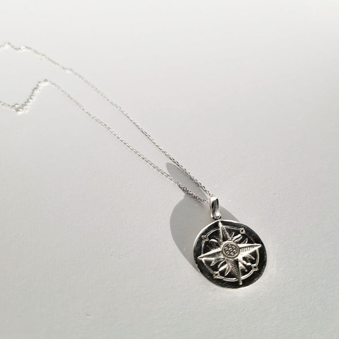 Compass Dial 925 Sterling Silver Necklace