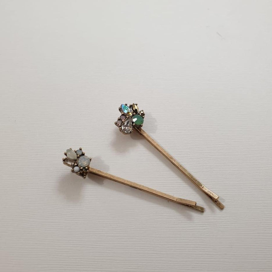 June Vintage Jeweled Hair Pins The Silver Root