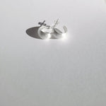 Leila 925 Sterling Silver Brushed Modern Stud Earrings