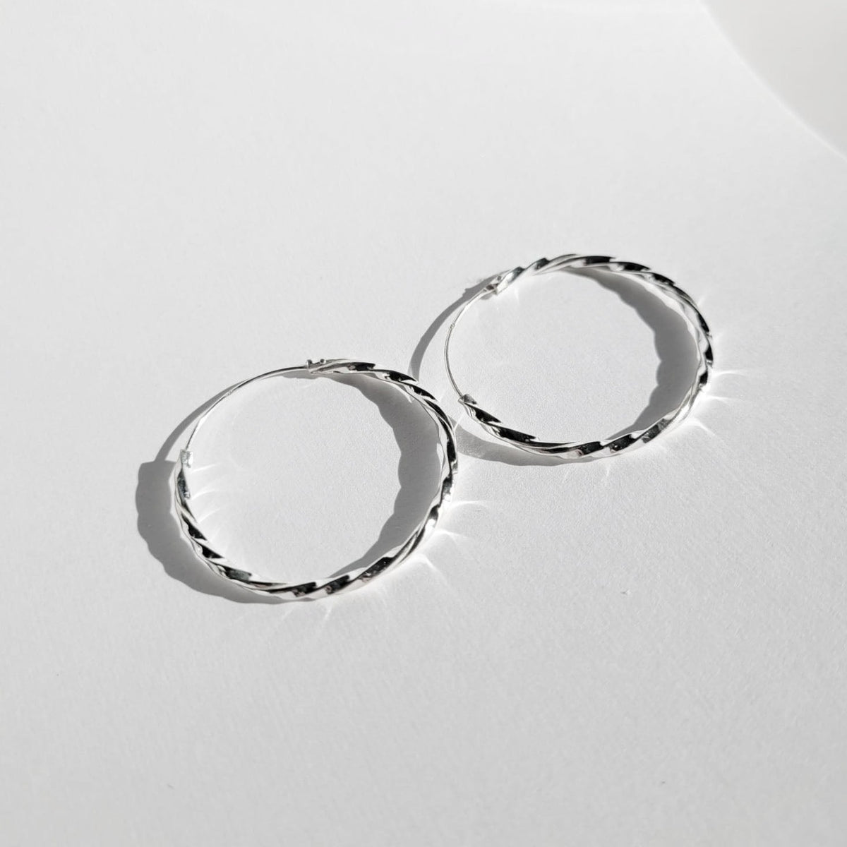 925 Sterling Silver Twist Modern Hoop Earrings