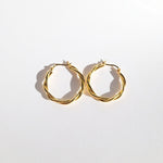 Mandalay 18k Gold Twist Modern Trendy Hoop Everyday Earrings