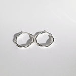 Mandalay 925 Sterling Silver Twist Trendy Modern Hoop Earrings