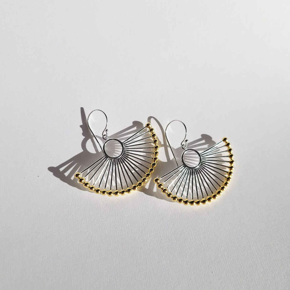 Mandarin Dual Tone Trendy Modern Earrings