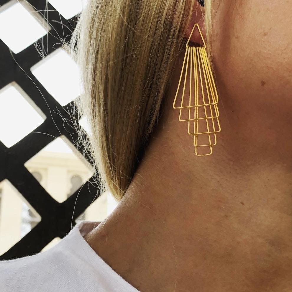 Reflection Gold Earrings The Silver Root