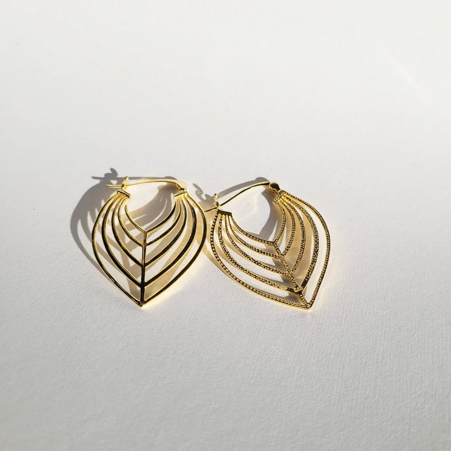 Remy 18k Gold Statement Textured Earrings