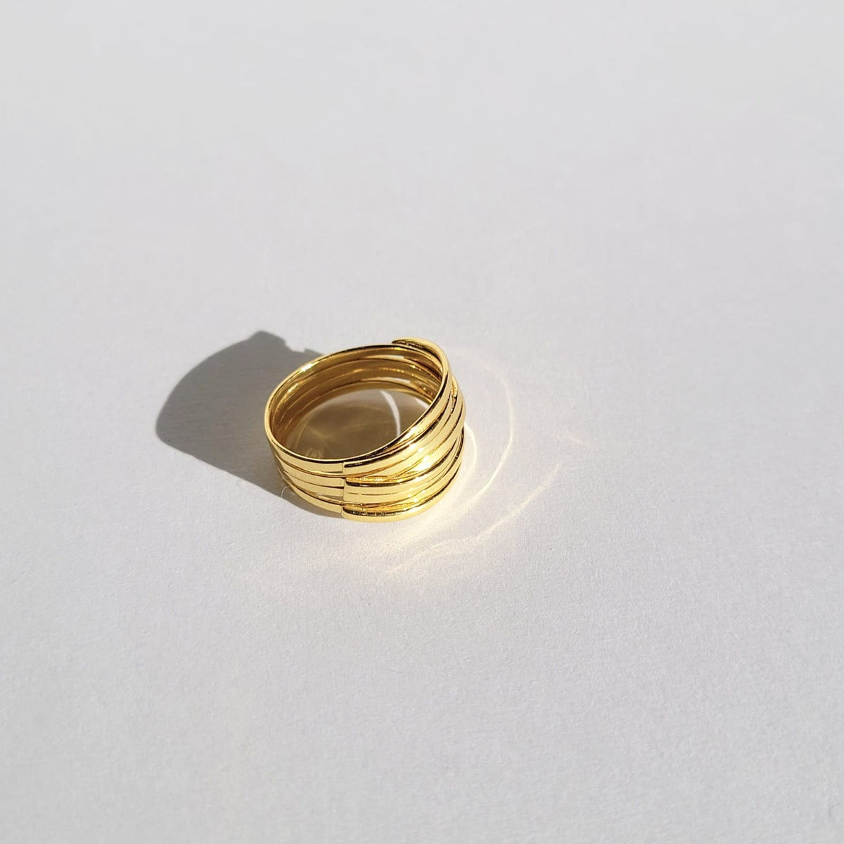 Sahara 18k Gold Layered Overlapped Statement Ring