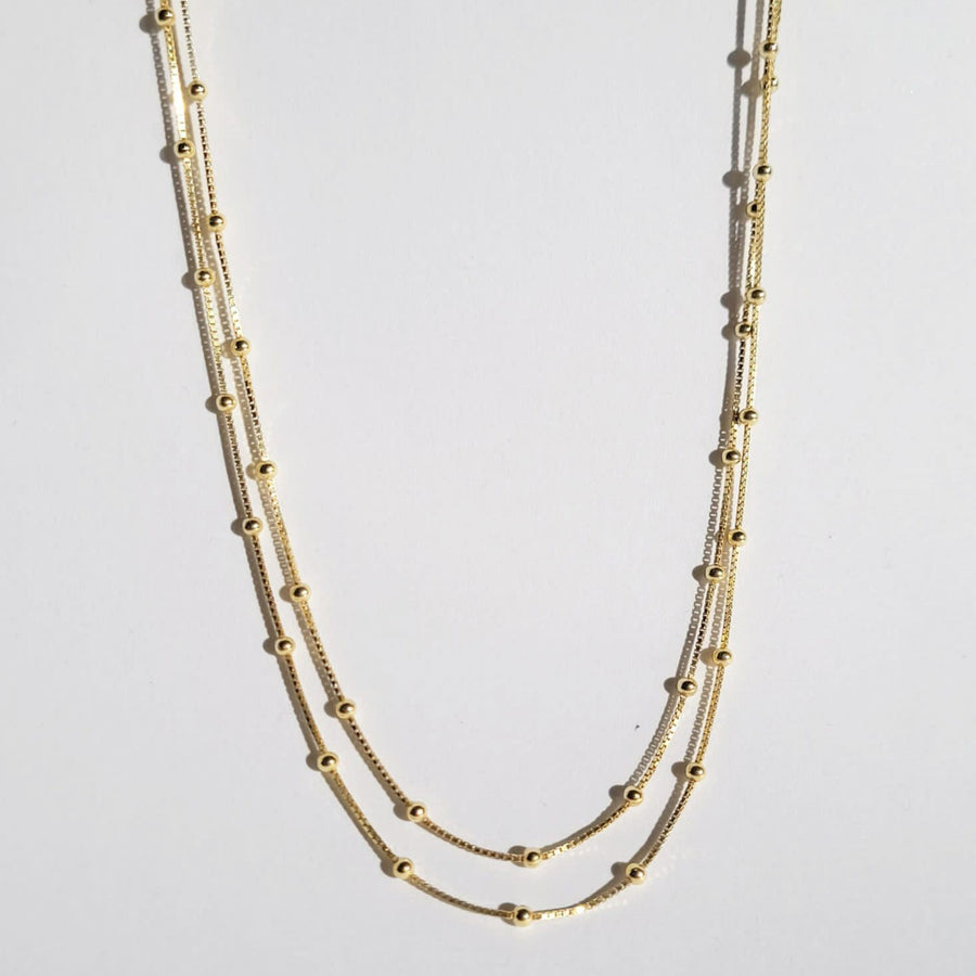 Series 18k Gold Double Layered Stack Necklace