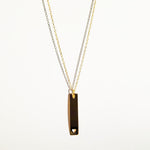 Southern Charm 18k Gold Vertical Bar and Heart Cutout Pendant Necklace